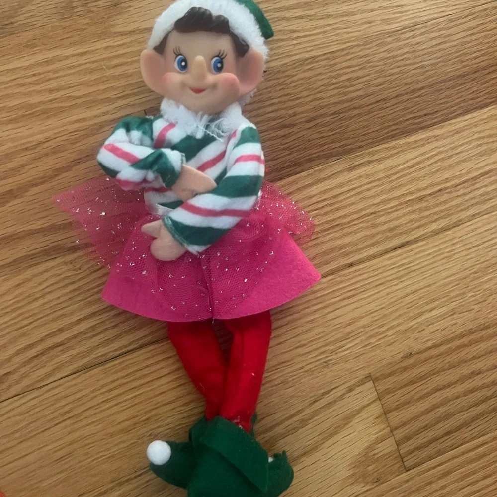 3 posable elves holiday Christmas vintage